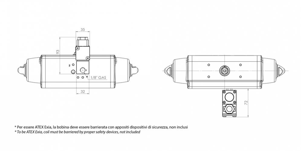 ATEX II1GD EXİA IIC T6 bobi̇nli̇ 1/8” 3/2 NC solenoi̇d vana