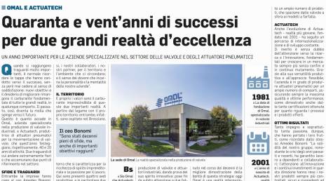 "Corriere della Sera" gazetesi ACTUATECH'ın yıldönümünü yazıyor